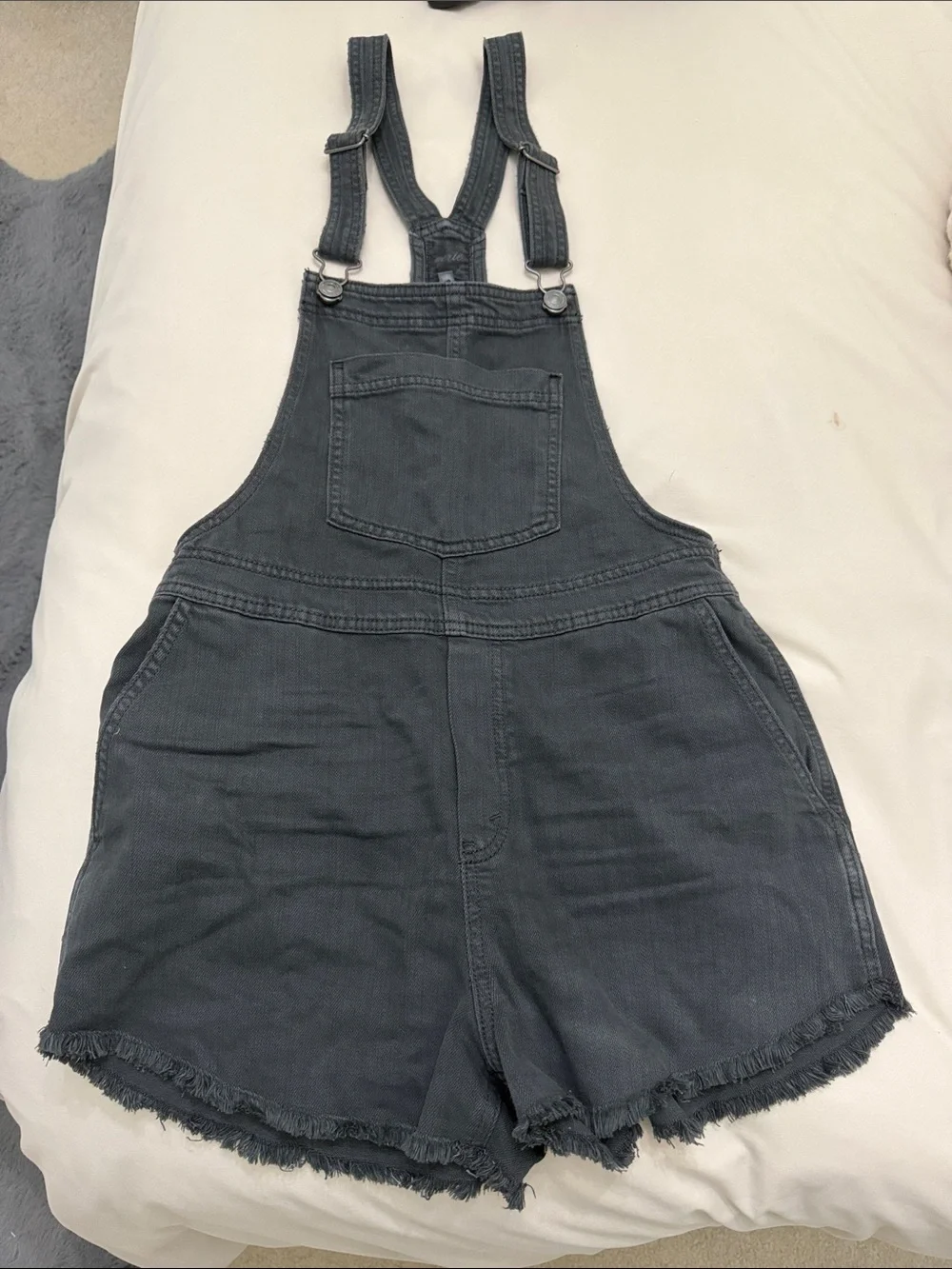 Aerie Women's Black Denim Short Overalls BRAND NEW size XS